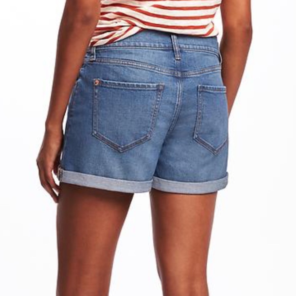 Old Navy Boyfriend Denim Shorts High-Waisted Cuffed Hem